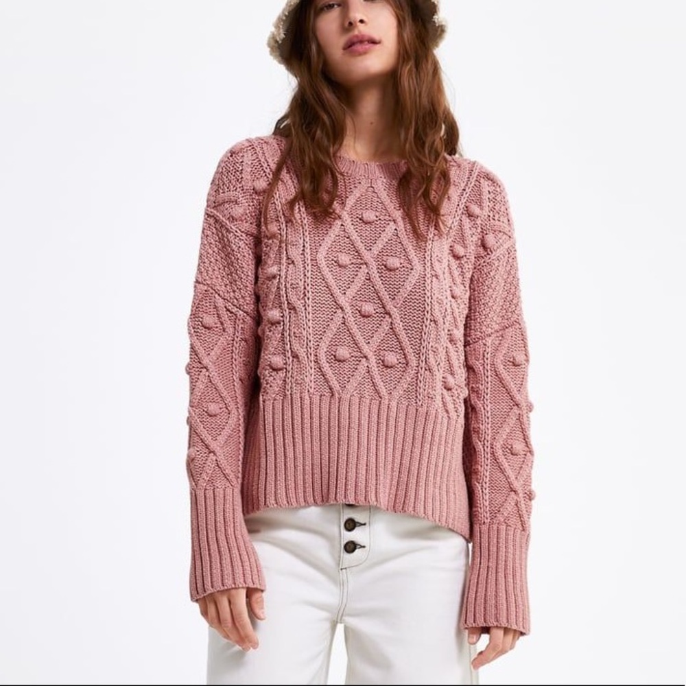 Zara Diamond Knit Argyle Sweater